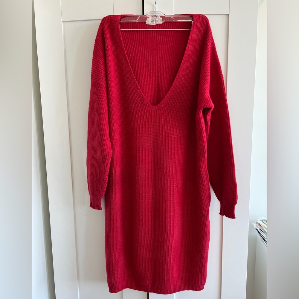 Last price. Wool dress Vicolo, Italy, one size, red, women
